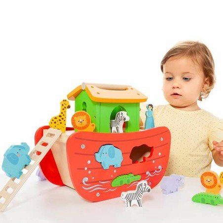 Figuras Acción Niños: Playset Moltó Arca de Noé Madera 17 Piezas