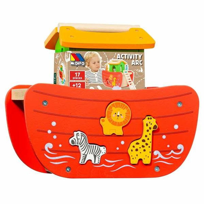 Figuras Acción Niños: Playset Moltó Arca de Noé Madera 17 Piezas