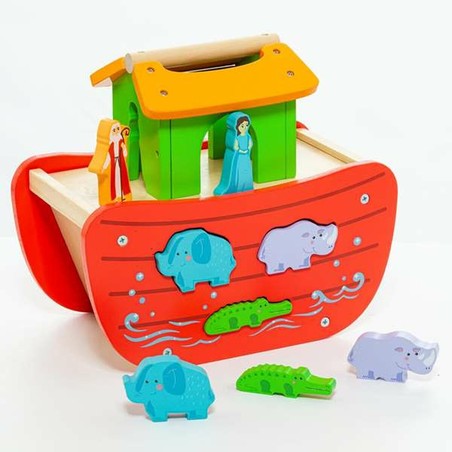 Figuras Acción Niños: Playset Moltó Arca de Noé Madera 17 Piezas