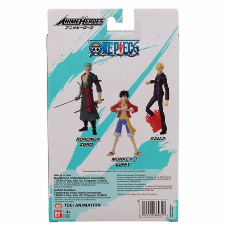 Figuras Acción Niños One Piece - Roronoa Zoro Articulada 17 cm