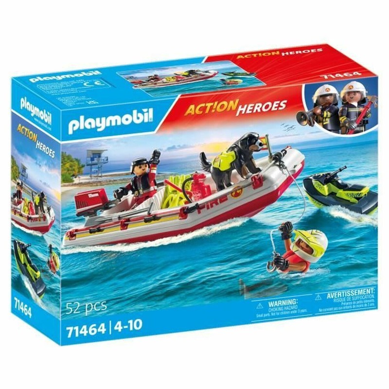 Figuras Acción Niños Playmobil 71464 Barco Bomberos - Compra online en MegaJuguetes