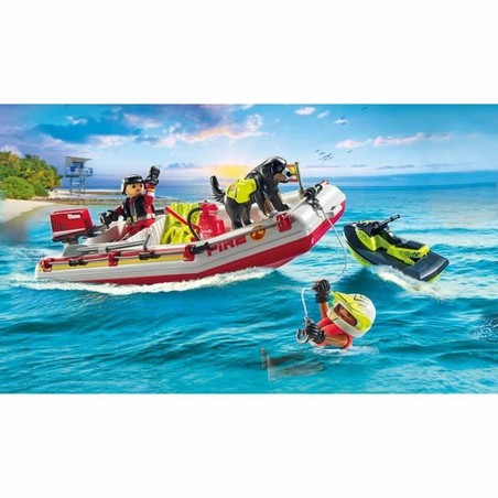 Figuras Acción Niños Playmobil 71464 Barco Bomberos