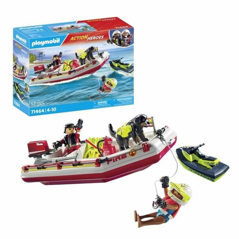 Figuras Acción Niños Playmobil 71464 Barco Bomberos