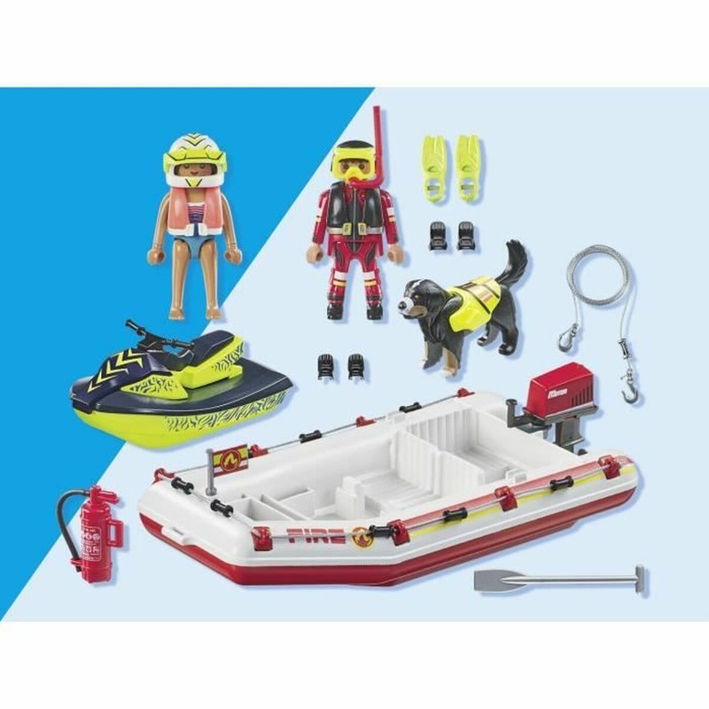 Figuras Acción Niños Playmobil 71464 Barco Bomberos