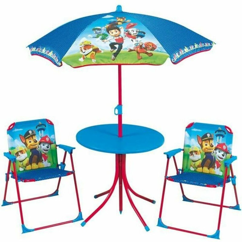Juguetes Exterior Niños: Mesa y Sillas Fun House Pat Patrol con Sombrilla - Compra online en MegaJuguetes