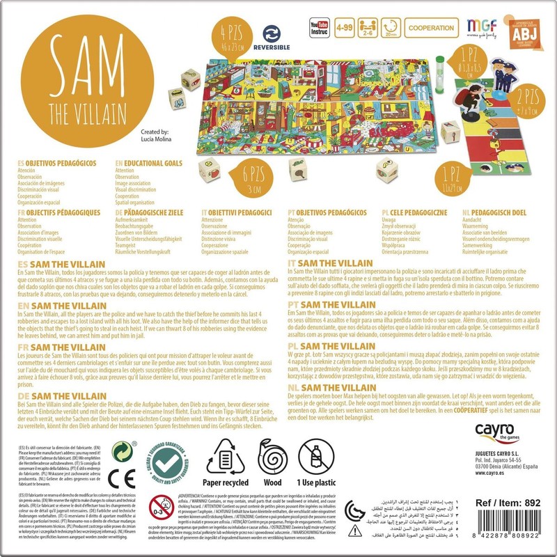 Juegos Mesa Niños Cayro Sam The Villain - Estrategia