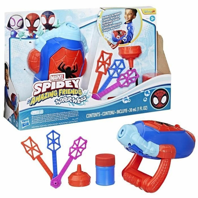 Figura acción Spidey en pose de acción con telaraña