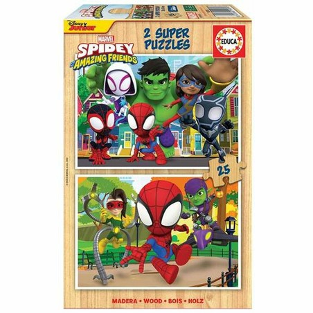 Puzzle Infantil Educa Spidey & His Amazing Friends (2x25 pcs) - Compra online en MegaJuguetes