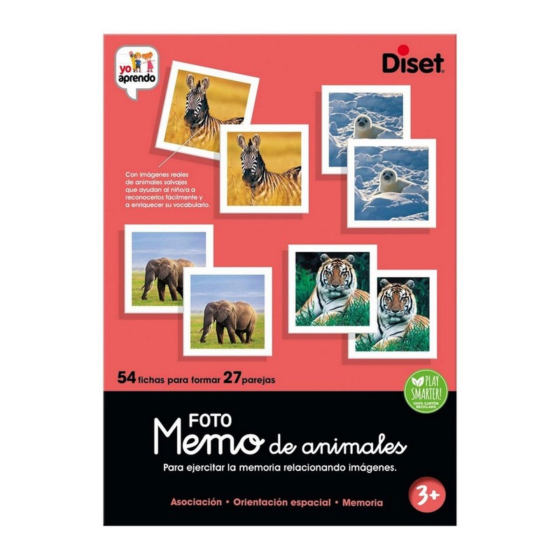 Juegos de Mesa Niños Diset Memo Photo Animales - Educativo