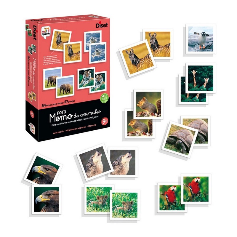 Juegos de Mesa Niños Diset Memo Photo Animales - Educativo