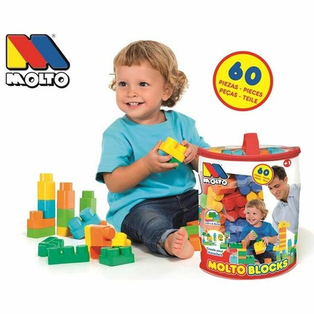Juguetes Construcción Niños Moltó Blocks - Bote 60 Piezas - Compra online en MegaJuguetes