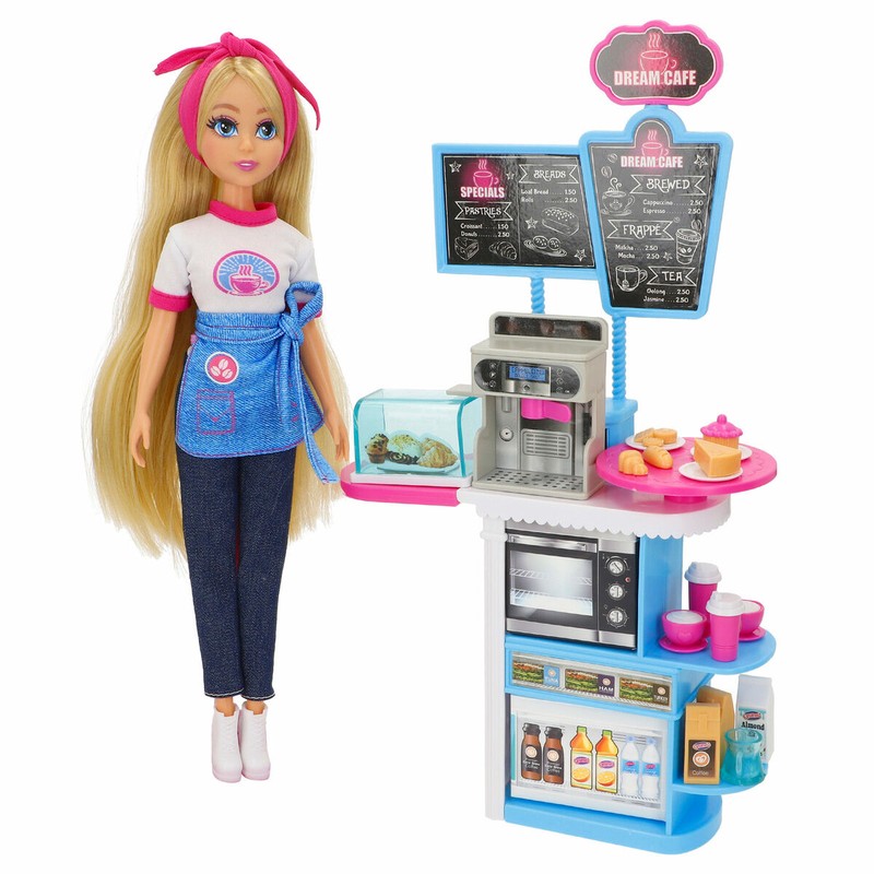 Embalaje de la Muñeca Barista Dreameez, ideal para niñas de 3 años