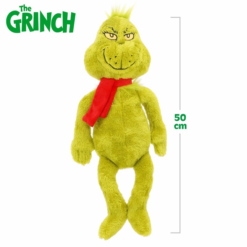 Peluche navideño infantil The Grinch con expresión traviesa
