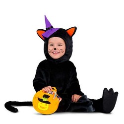 Disfraces Niños: Disfraz Bebé Calabaza Gato Negro 12-24 Meses - Compra online en MegaJuguetes