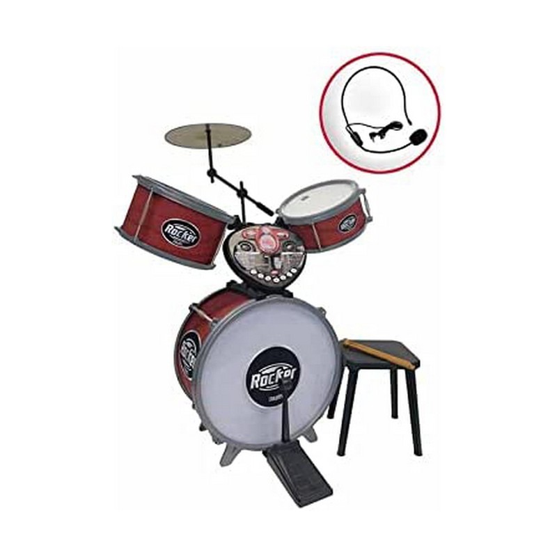 Juguetes musicales niños Reig Rocker - Batería infantil con luces