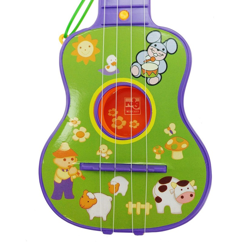 Juguetes Musicales Niños: Guitarra Infantil Reig 4 Cuerdas Azul