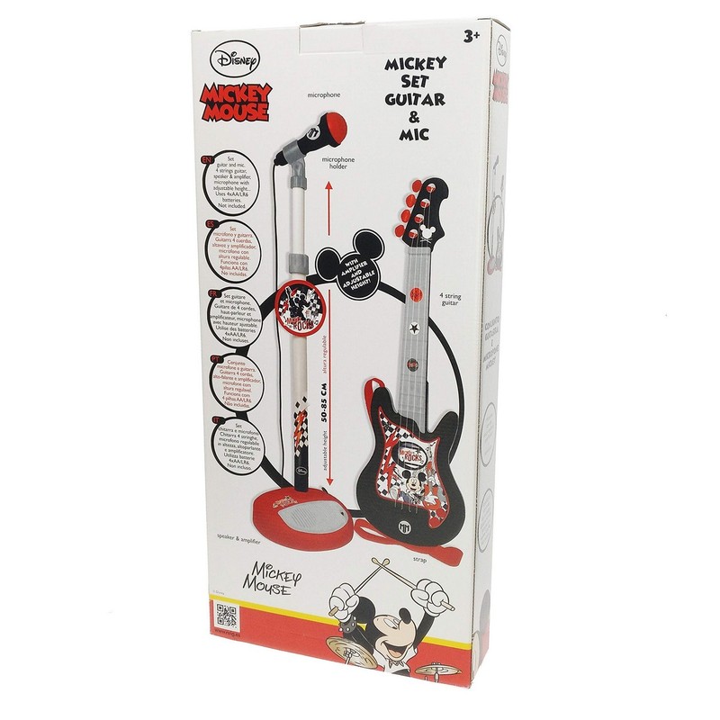 Juguetes Musicales Niños: Set Micrófono Guitarra Mickey Mouse