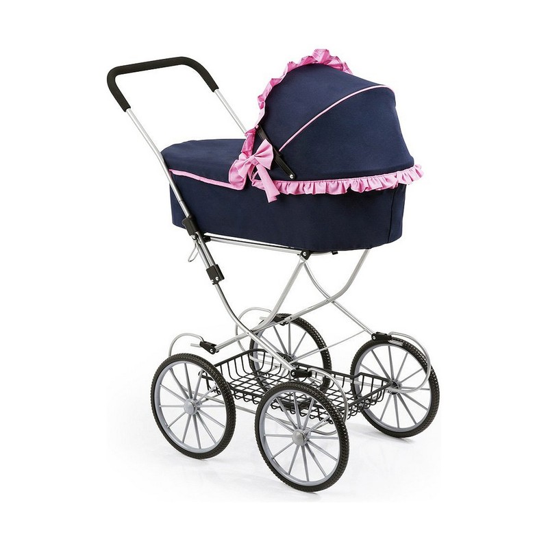 Muñecas niñas Carrito Reig Dolls Pram Azul Marino 64 cm
