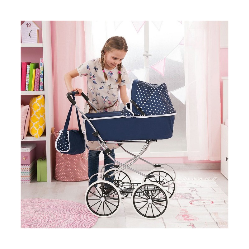 Carrito para Muñecas Niñas Reig Classic Deluxe Azul