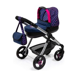 Muñecas Niñas: Carrito Reig Stule Pram Azul Marino 63 cm - Compra online en MegaJuguetes