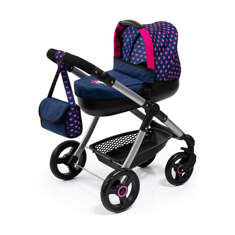 Muñecas Niñas: Carrito Reig Stule Pram Azul Marino 63 cm - Compra online en MegaJuguetes