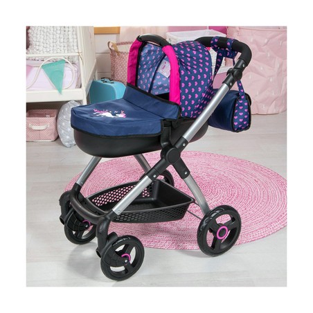 Muñecas Niñas: Carrito Reig Stule Pram Azul Marino 63 cm