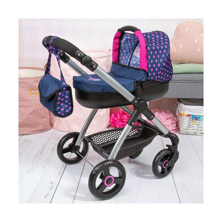 Muñecas Niñas: Carrito Reig Stule Pram Azul Marino 63 cm