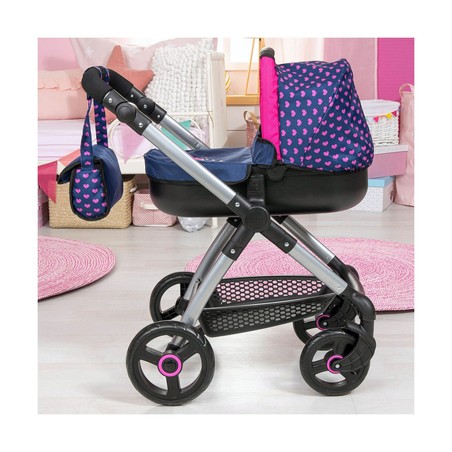 Muñecas Niñas: Carrito Reig Stule Pram Azul Marino 63 cm