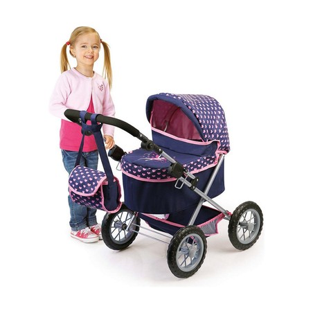 Carrito para Muñecas Niñas Reig Trendy Royal Azul Rosa 45 cm