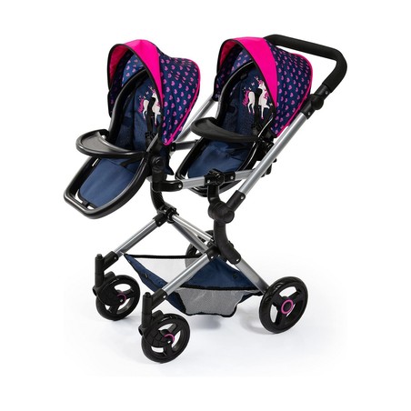 Muñecas Niñas: Carrito Gemelar Reig Azul - Compra online en MegaJuguetes