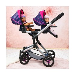Muñecas Niñas: Carrito Gemelar Reig Azul - Compra online en MegaJuguetes 2