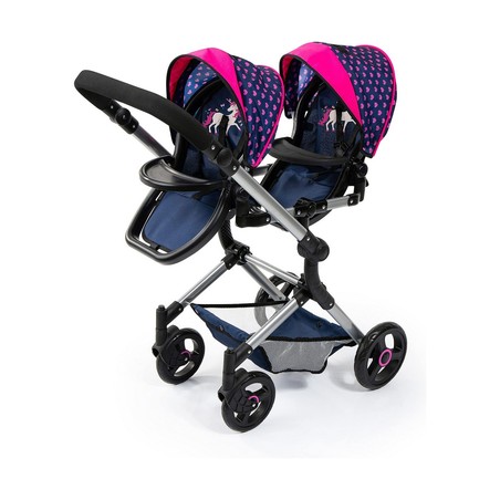 Muñecas Niñas: Carrito Gemelar Reig Azul