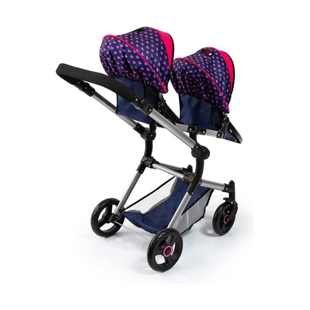 Muñecas Niñas: Carrito Gemelar Reig Azul
