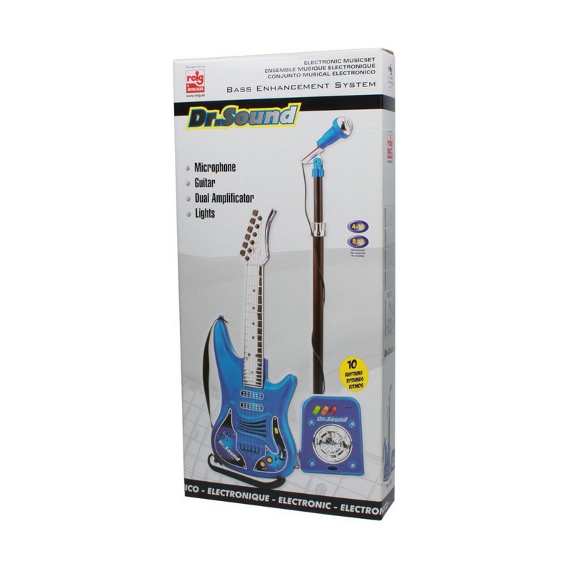 Juguetes Musicales Niños: Guitarra Infantil Reig con Micrófono Azul