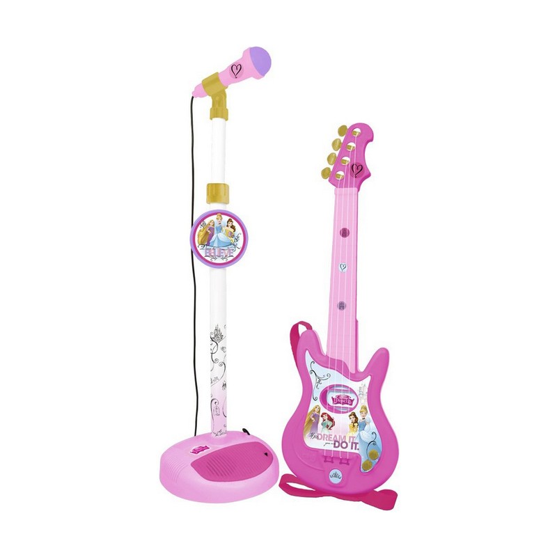 Juguetes Musicales Niños - Guitarra Disney Princess con Micrófono Rosa - Compra online en MegaJuguetes
