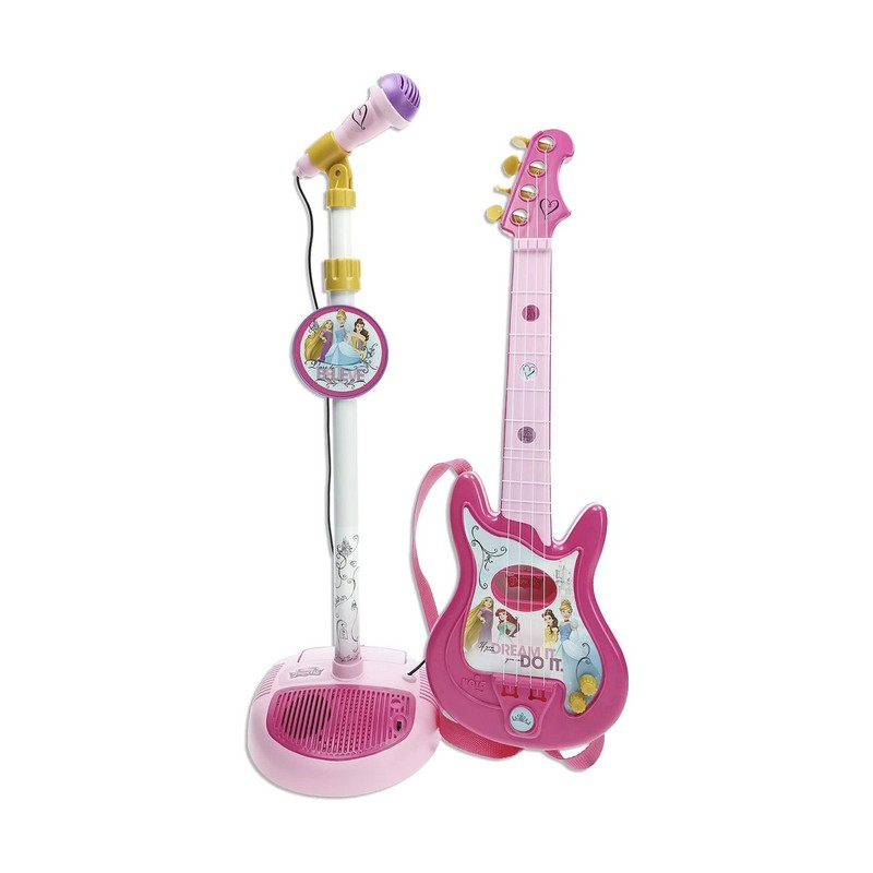 Juguetes Musicales Niños - Guitarra Disney Princess con Micrófono Rosa