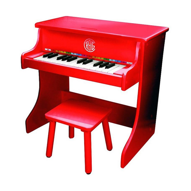 Juguetes Musicales Niños: Piano Reig Infantil Rojo con Banqueta - Compra online en MegaJuguetes