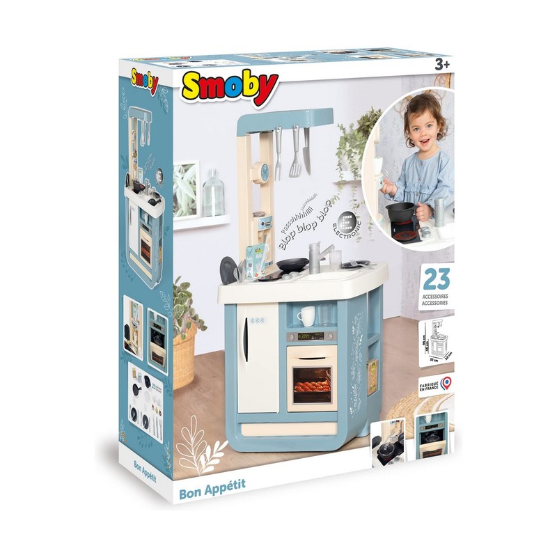 Juego Simbólico Niños Cocina Smoby Bon Appetit Beige Azul