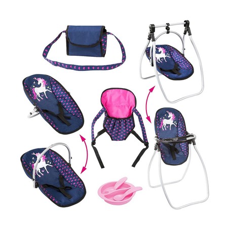 Muñecas Niñas Accesorios Reig 9 en 1 Rosa Azul Marino