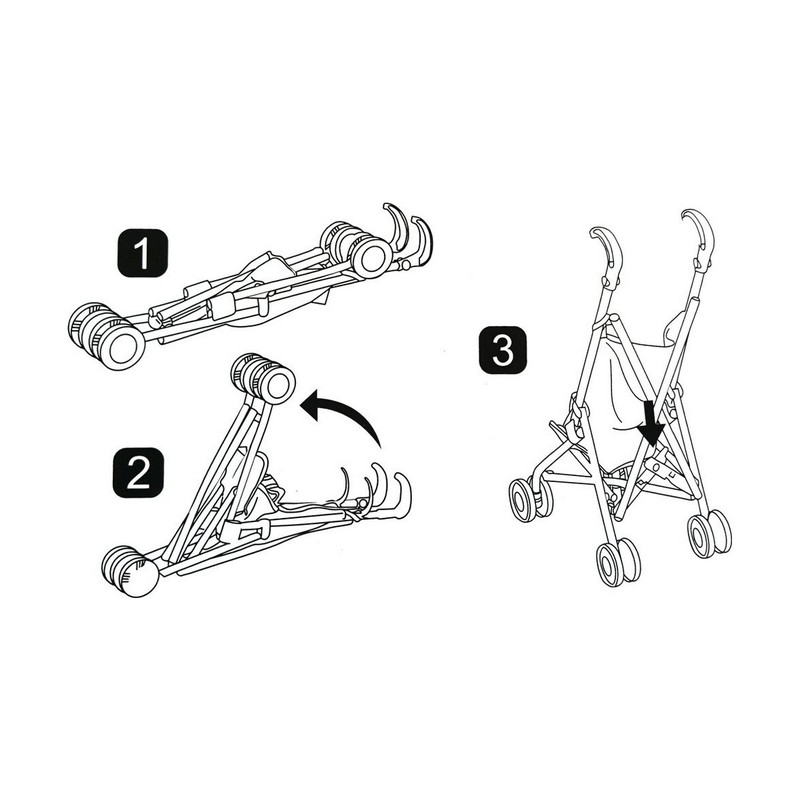 Muñecas Niñas: Carrito Plegable Reig Azul Rosa