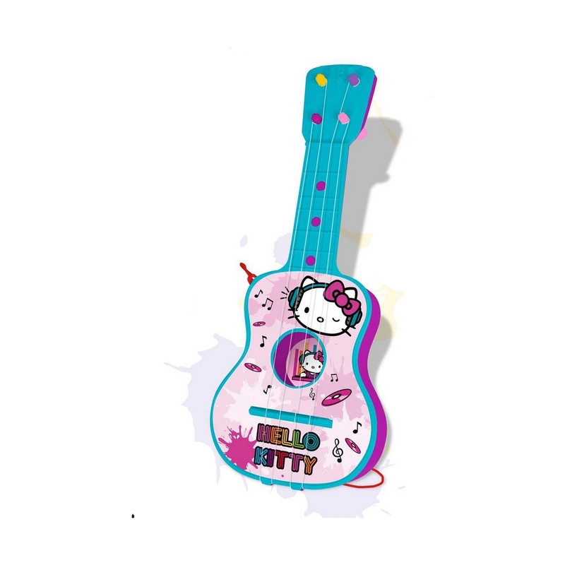 Juguetes Musicales Niños: Guitarra Hello Kitty 4 Cuerdas Azul Rosa - Compra online en MegaJuguetes