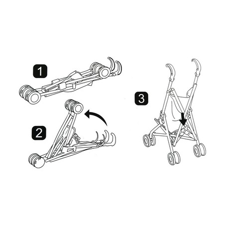 Carrito para Muñecas Niñas Plegable Rosa Reig