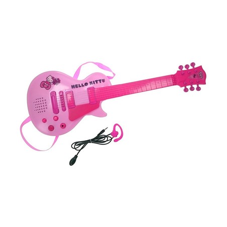 Juguetes Musicales Niños: Guitarra Hello Kitty Electrónica con Micrófono Rosa