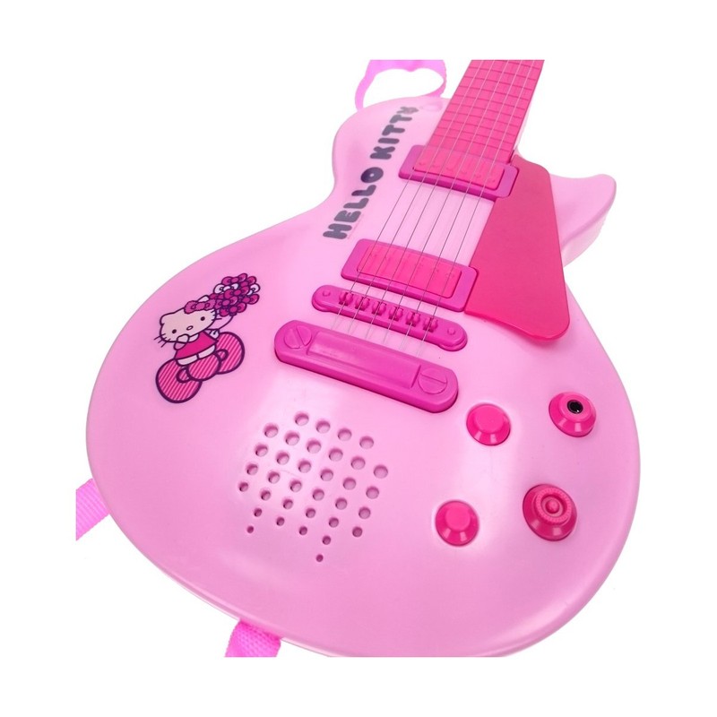 Juguetes Musicales Niños: Guitarra Hello Kitty Electrónica con Micrófono Rosa