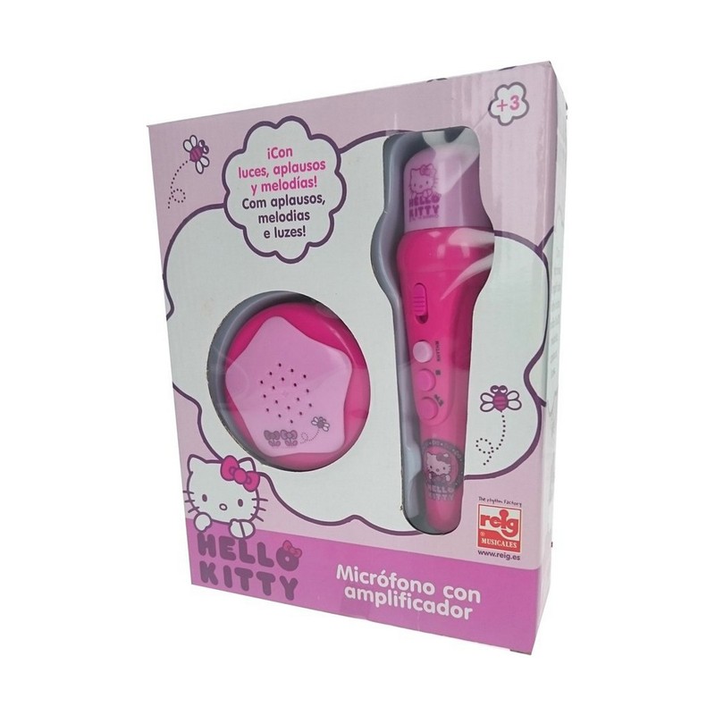 Juguetes Musicales Niños: Micrófono Karaoke Hello Kitty Rosa Fucsia