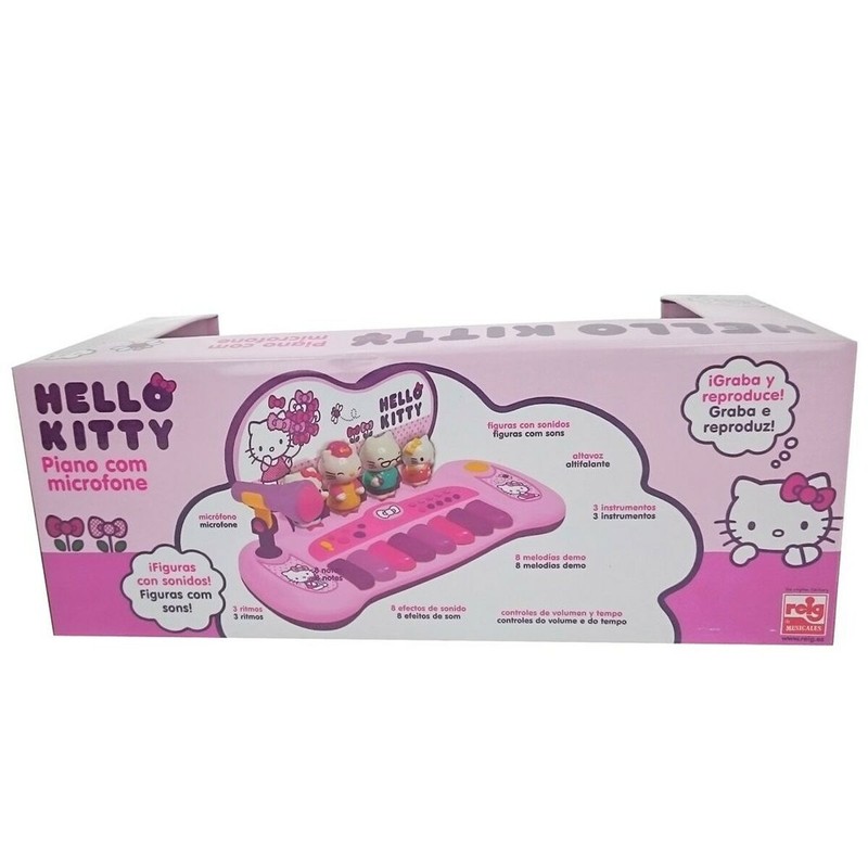 Juguetes Musicales Niños: Piano Electrónico Hello Kitty REIG1492 con Micrófono