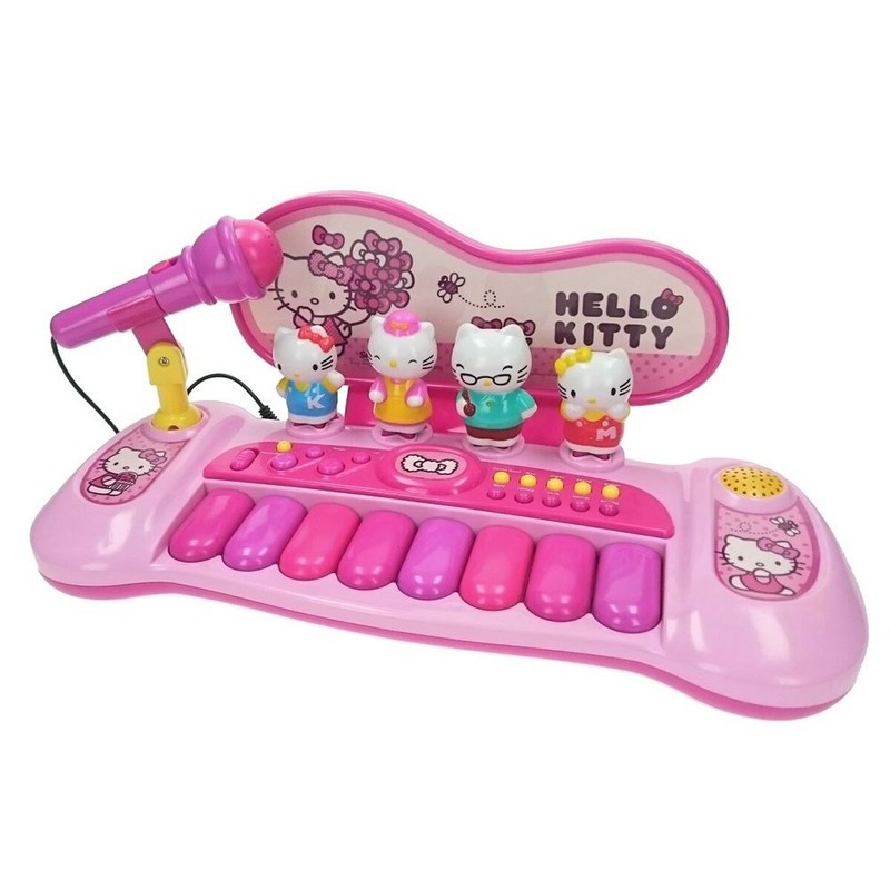 Juguetes Musicales Niños: Piano Electrónico Hello Kitty REIG1492 con Micrófono