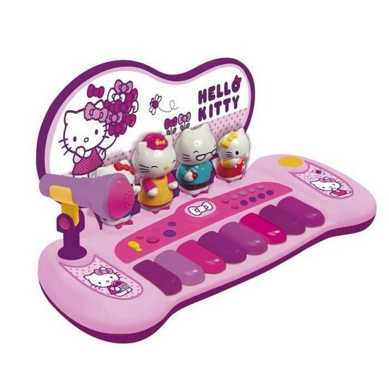 Juguetes Musicales Niños: Piano Electrónico Hello Kitty REIG1492 con Micrófono
