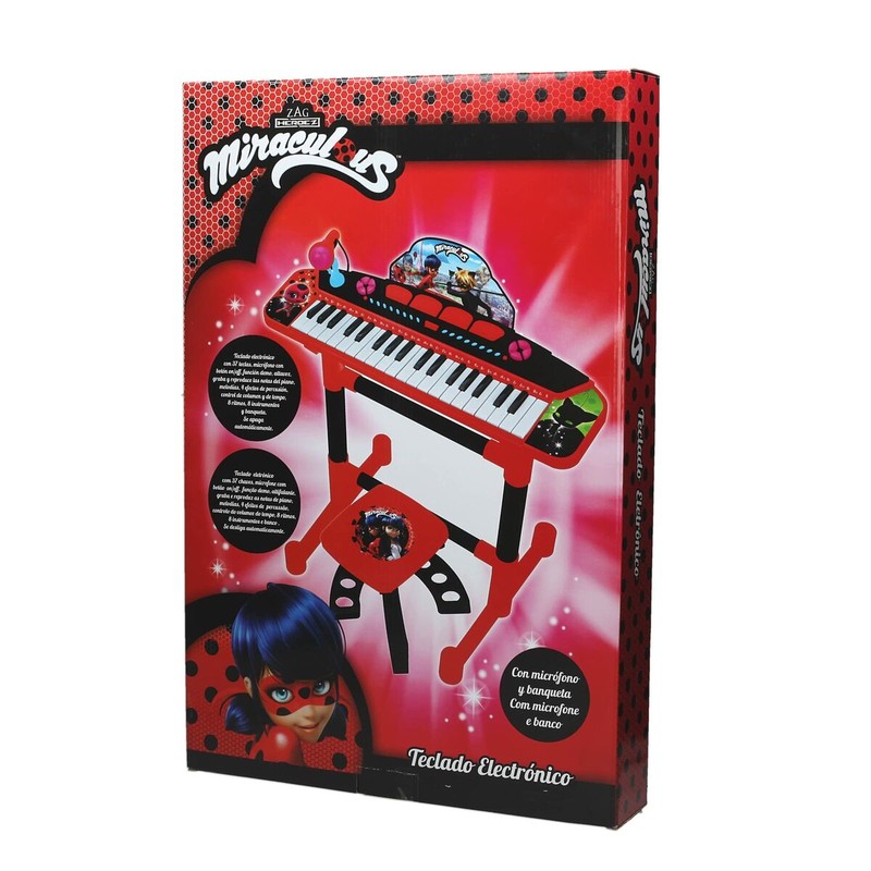 Juguetes Musicales Niños: Piano Electrónico Lady Bug con Micrófono