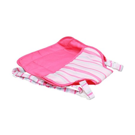 Muñecas Niñas: Mochila Portabebé Reig para Muñecas Rosa Rayas